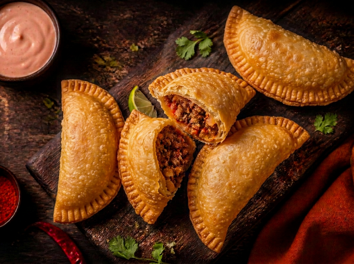 Golden crispy handcrafted Puerto Rican empanadas